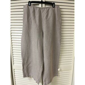 Eileen Fisher Linen Cropped pants 1X XXL16 18 beige